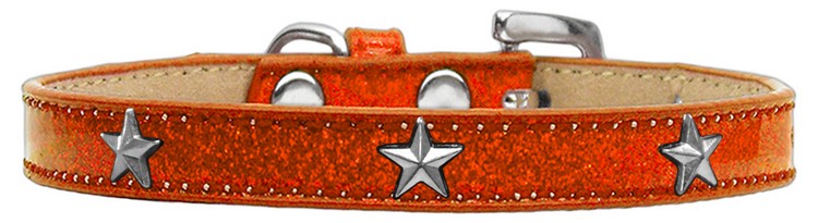 Silver Star Widget Dog Collar Orange Ice Cream Size 10